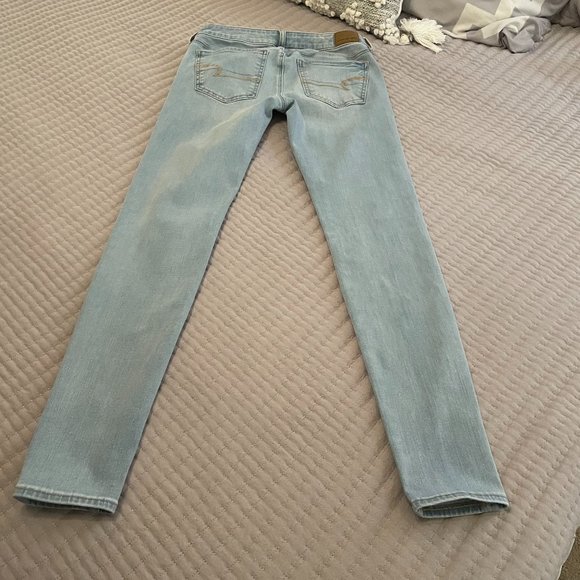 American Eagle Women's Light Blue Washed Stretch Jeggings 4 Long - Picture 6 of 11